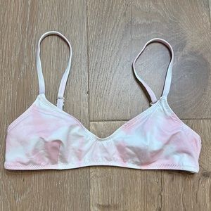 Solid&Striped - Pink & White Tie Died Bathing Suit Top